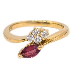 Ring 18K Pink Sapphire Diamond #51 #11 115318